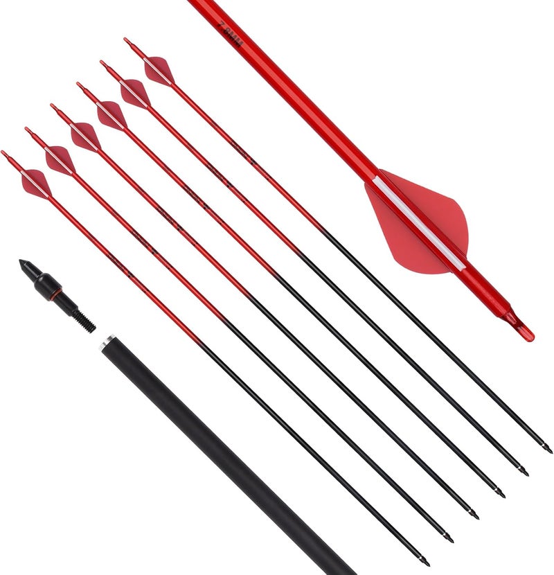 Yls Carbon Archery Arrows Practice Arrows Detachable Arrowhead and Nock 4 inch Streamlined TPU Feathers Perfect for Youth BeginnerTarget Practice and Outdoor Shooting - Image 1